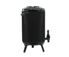 SOGA 8X 14L Stainless Steel Insulated Milk Tea Barrel Hot and Cold Beverage Dispenser Container with Faucet Black