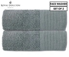 Royal Doulton Organic Cotton Face Washer 2-Pack - Dark Grey