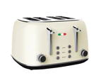 Vintage Electric Kettle and Toaster Set Combo Cream Stainless Steel
