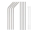 EZONEDEAL 10Pcs/pack Eco Friendly Reusable Metal Drinking Stainless Steel Straw with 2 Cleaning Brushes