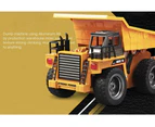 HUINA 2.4G RC 6 Channel 1:18 Alloy Remote Control Dump Truck Loader Toy Car Engineering Kids
