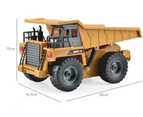 HUINA 2.4G RC 6 Channel 1:18 Alloy Remote Control Dump Truck Loader Toy Car Engineering Kids