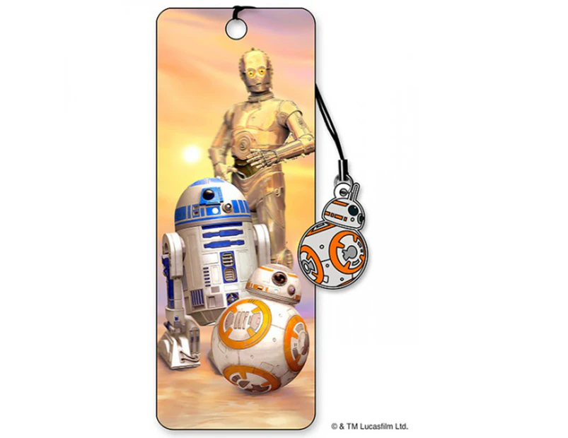 Star Wars Droids C3PO, R2-D2, BB-8 3D Bookmark