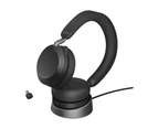 Jabra Wireless Evolve2 75 UC Stereo Bluetooth Headset Charge Stand USB-C Dongle