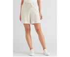 Katies Linen Blend Tie Front Shorts - Womens - Natural