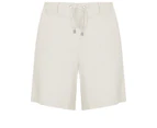 Katies Linen Blend Tie Front Shorts - Womens - Natural