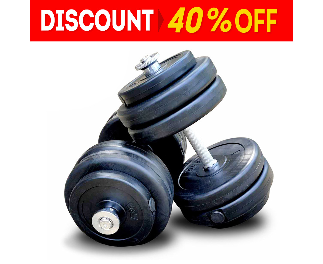 Jmq adjustable rubber dumbbell set barbell home discount gym exercise weights fitness 40kg