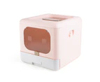 Fully Enclosed Odor Proof Cat Litter Box - Pink