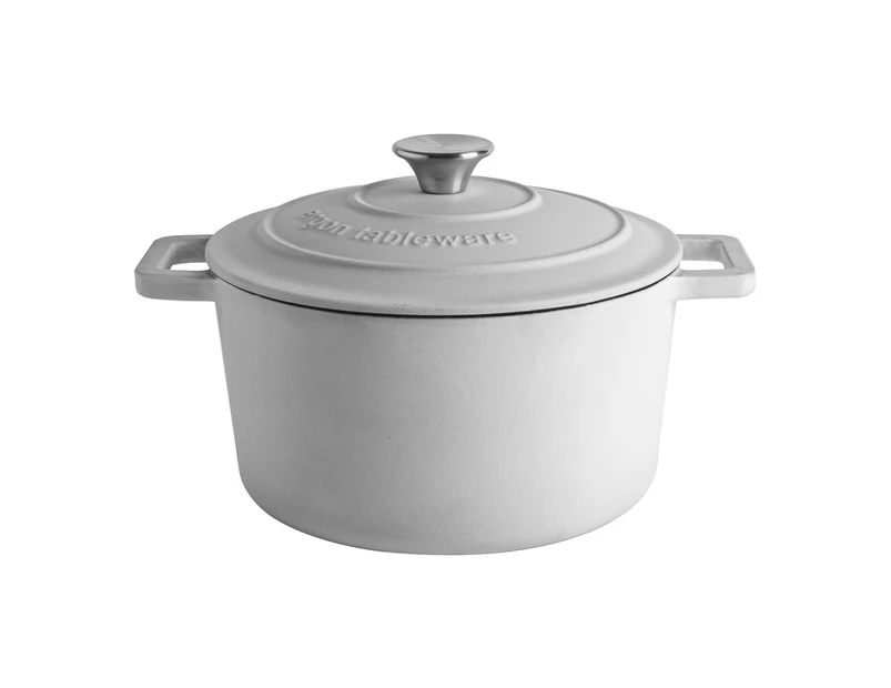 Argon Tableware Cast Iron Casserole Dish - 4.5L - White