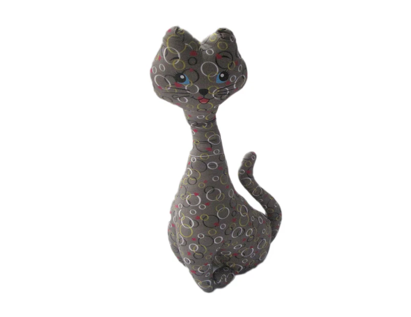 Stuffed Animal Soft Toy Grey Circular Cat 40x20x9 cm