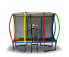 Kahuna Trampoline 8 ft x 11 ft Outdoor Rectangular Rainbow