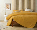 Vintage Design Homewares Sans Sovci Ochre Cotton Quilt Cover Set Single