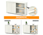 Costway Buffet Sideboard Kitchen Storage Cabinet Cupboard Hallway Table w/2 Sliding Doors & Adjustable Shelves