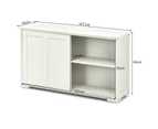 Costway Buffet Sideboard Kitchen Storage Cabinet Cupboard Hallway Table w/2 Sliding Doors & Adjustable Shelves