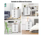 Costway 5-Drawer Filing Cabinet Mobile Storage Cabinet Wood Tallboy Chest of Drawers Beside Bedroom Home Office