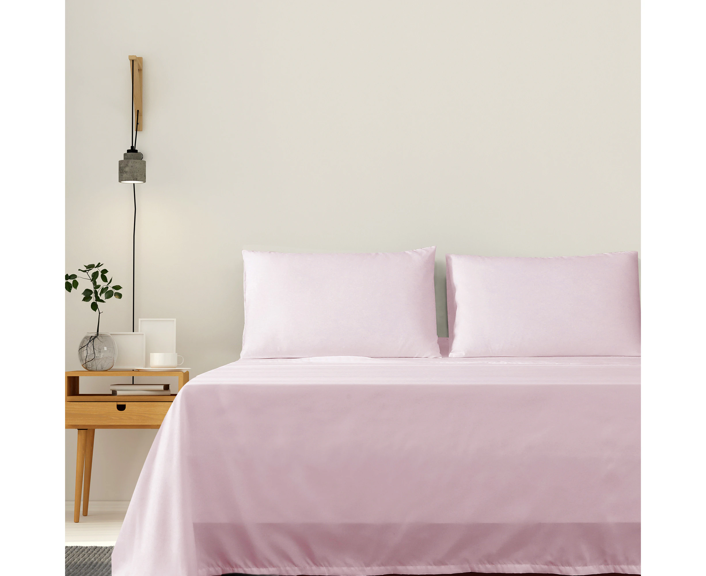 Justlinen 4 Piece 1200TC Ultra-Soft Microfibre King Bed Sheet Set - Light Pink