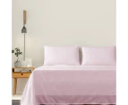 Justlinen-Linenova 4 Piece 1200TC Ultra-Soft Microfibre King Bed Sheet Set (Light Pink, King)