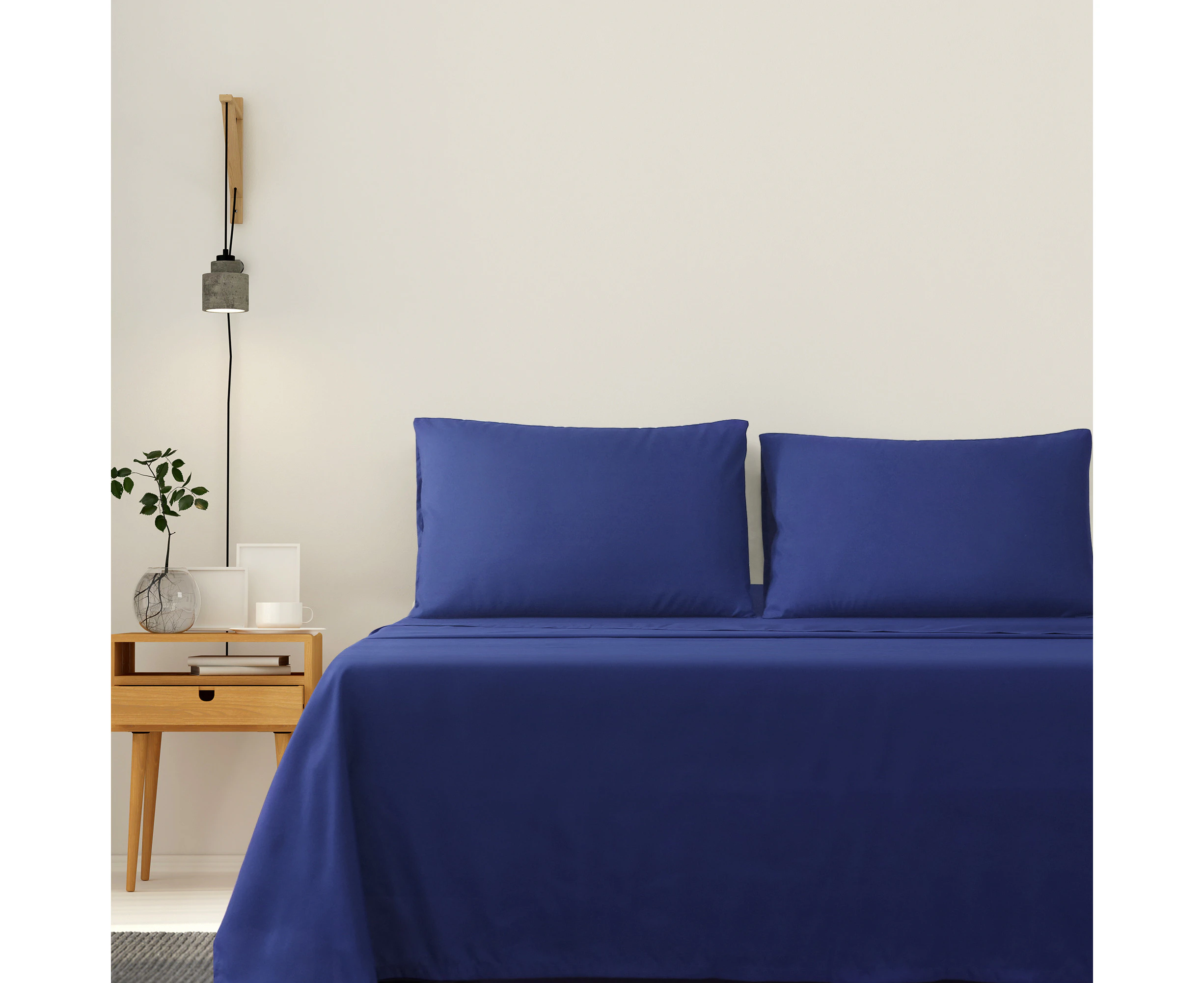 Justlinen 4 Piece 1200TC Ultra-Soft Microfibre King Bed Sheet Set - Navy