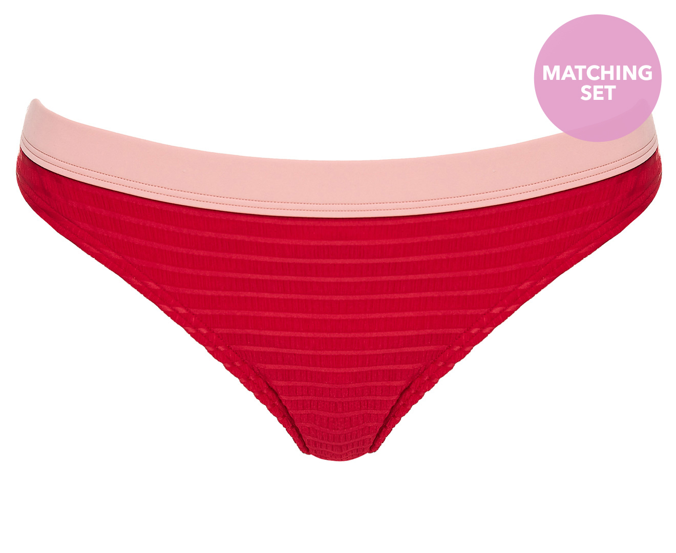 All About Eve Women's Linear Classic Swim Bikini Pants - Red/Pink ...