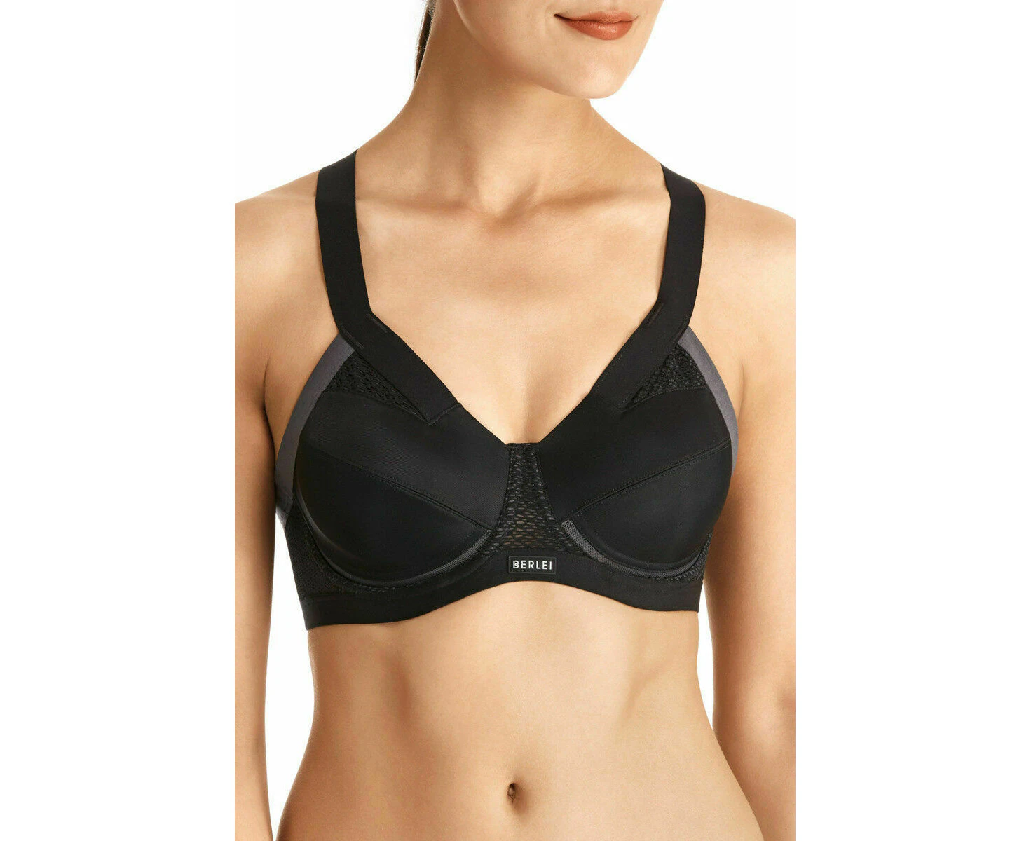 Women Berlei Shift Underwire High Impact Sports Bra Black Navy Yyrk Elastane/Nylon - Black (BA1)