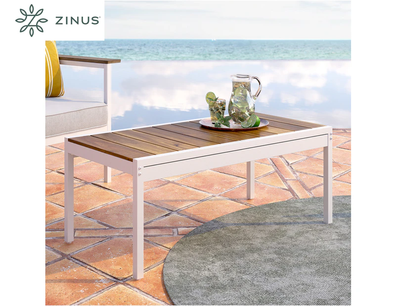 Zinus Pablo Acacia Wood Outdoor Coffee Table - White/Natural