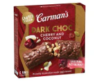 3 x 6pk Carman's Dark Choc Bars Cherry & Coconut 210g