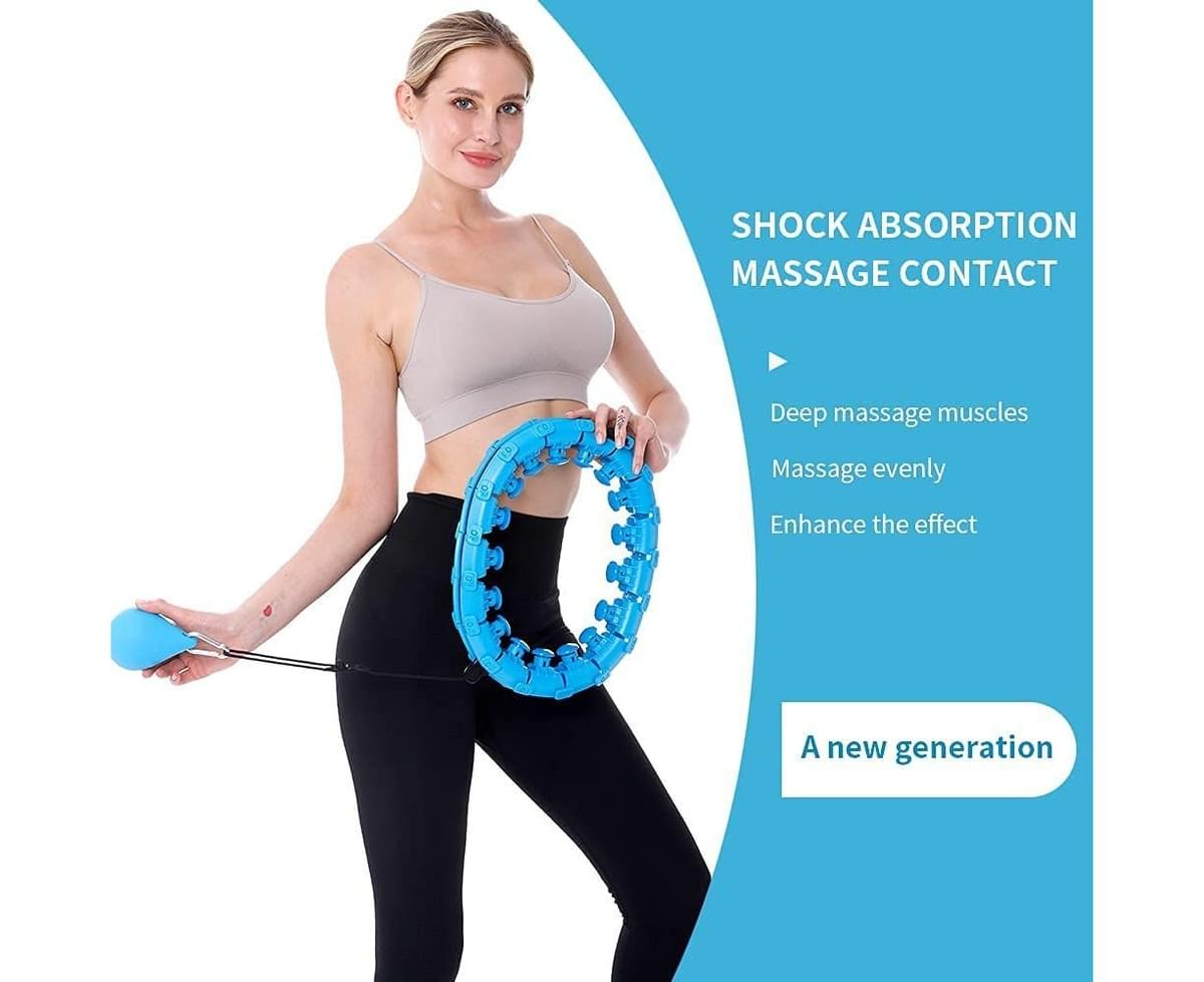 Weighted Infinity Smart Hoop for Adults Weight Loss 2 in 1 Fitness and Massage 24 Detachable Knots Adjustable Weight Auto-Spinning Ball for Adults/Beginner Fitness Aids 