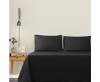 Justlinen-Linenova 4 Piece 1200TC Ultra-Soft Microfibre King Bed Sheet Set (Black, King)