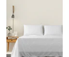 Justlinen-Linenova 3 Piece 1200TC Ultra-Soft Microfibre King Single Bed Sheet Set (White, King Single)