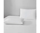 Justlinen-Linenova 4 Piece 1200TC Ultra-Soft Microfibre Double Bed Sheet Set (White, Double)