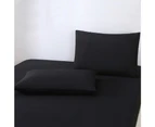 Justlinen-Linenova 4 Piece 1200TC Ultra-Soft Microfibre King Bed Sheet Set (Black, King)