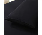 Justlinen 4 Piece 1200TC Ultra-Soft Microfibre King Bed Sheet Set - Black