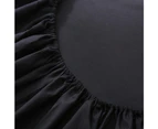 Justlinen 3 Piece 1200TC Ultra-Soft Microfibre King Single Bed Sheet Set - Black