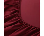 Justlinen-Linenova 4 Piece 1200TC Ultra-Soft Microfibre Queen Bed Sheet Set (Burgundy, Queen)