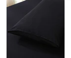 Justlinen-Linenova 4 Piece 1200TC Ultra-Soft Microfibre Queen Bed Sheet Set (Black, Queen)