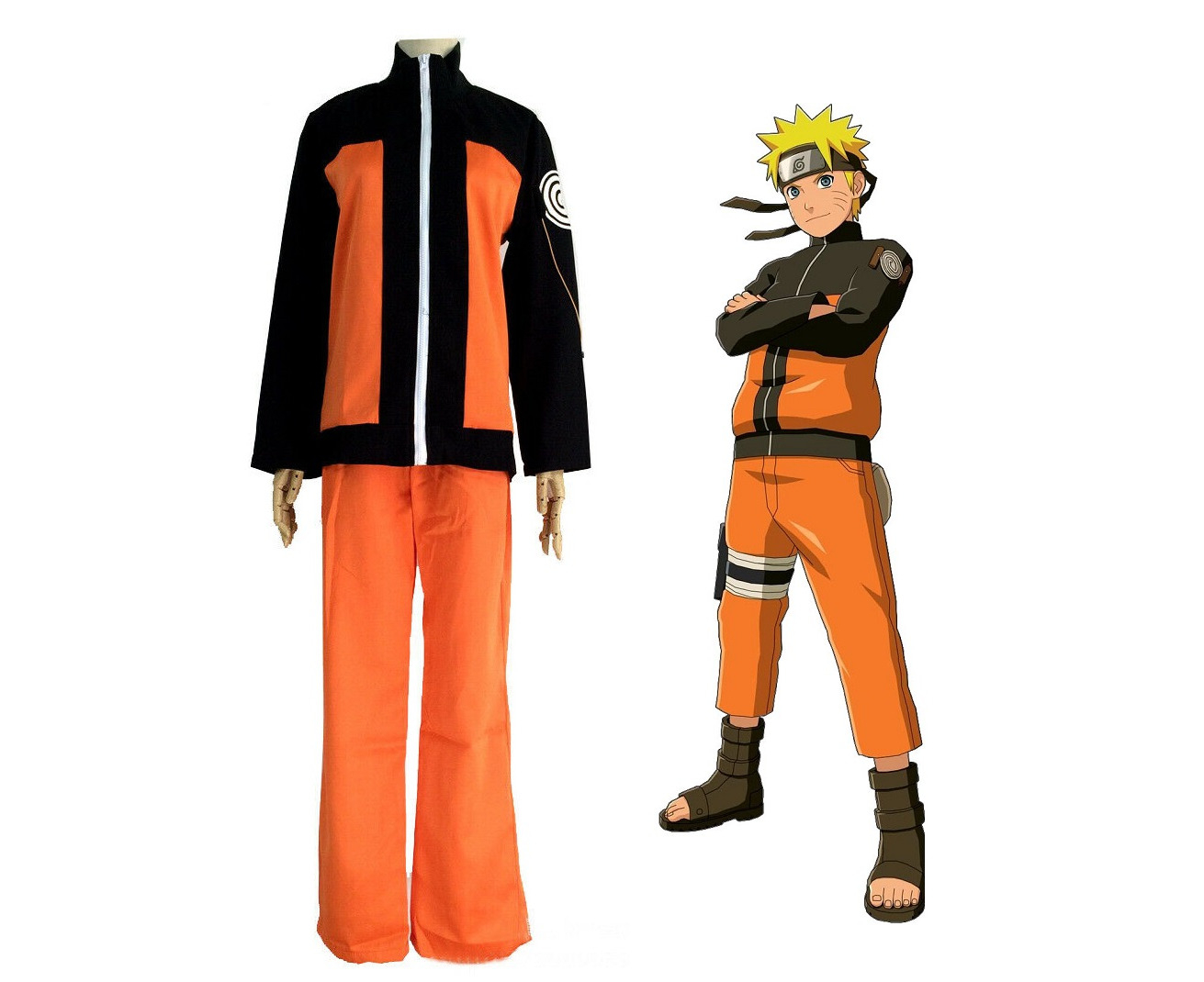 Anime Naruto Shippuden Cosplay Uzumaki Naruto Adult Costume