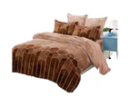 Hexagon Pattern Bedding Set With Quilt Cover And Pillowcases - Brown