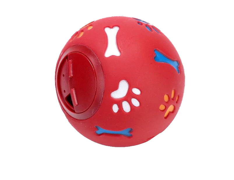 Interactive Pet Ball Boredom Buster Treat Dog Toy - Red