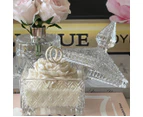 Elite Square Crystal Cut Bloom Candle & Natural Blooms - Champagne & Strawberry