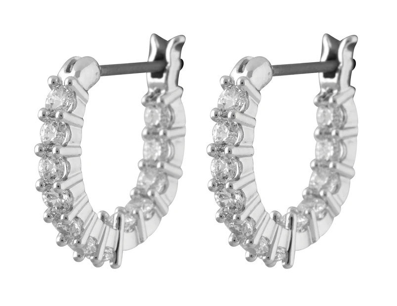 Swarovski® Vittore Mini Hoop Earrings - White