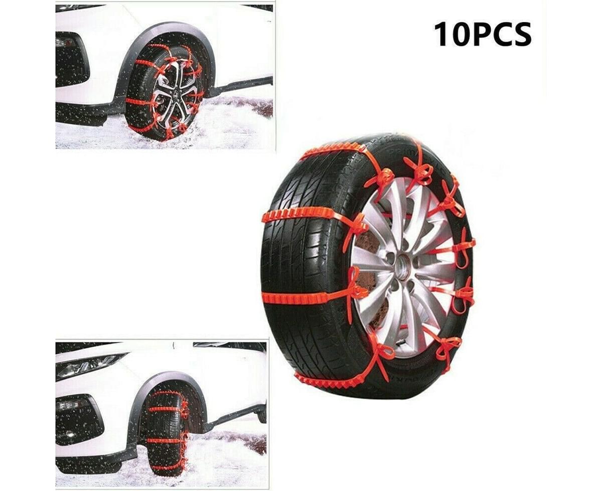 Car Snow Chains for Car Suv Truck,Anti Slip Tire Chain,Adjustable Universal Emergency Thickening Anti Snow Cables,Winter Driving Security Chains,Traction Mud Snow Chains-Fit for Tire Width 185-295mm 
