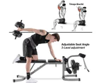 Weight Bench with Leg Extension - Adjustable Olympic Utility Benches with Preacher Curl