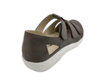 Lorella Jane Ladies Casual Shoe Adjustable Tabs Flat Sole Light Cut out Sides - Taupe
