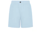 Katies Linen Blend Pull On Shorts - Womens - Light Blue