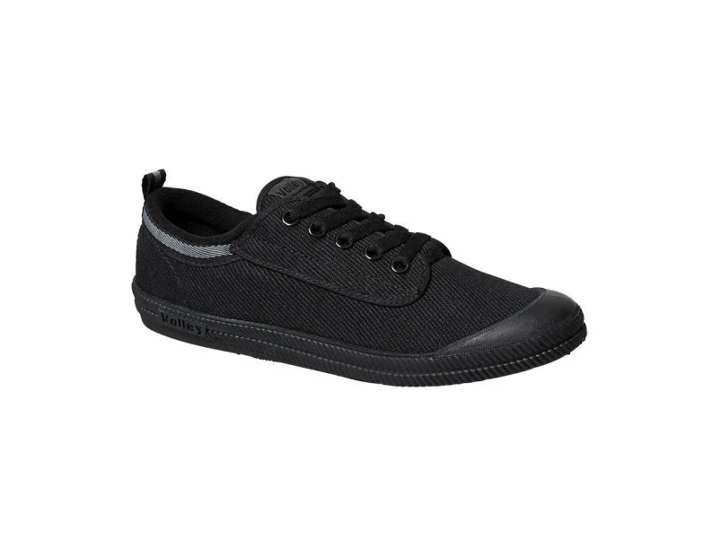 Mens Dunlop Volley International Volleys Sneakers Casual Canvas Lace Shoes Canvas - Black/Dark Grey