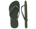 Havaianas Women's Slim Glitter Thongs - Olive Green