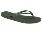 Havaianas Women's Slim Glitter Thongs - Olive Green