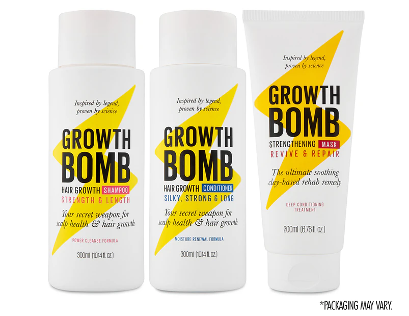 Growth Bomb Shampoo, Conditioner & Mask Trio