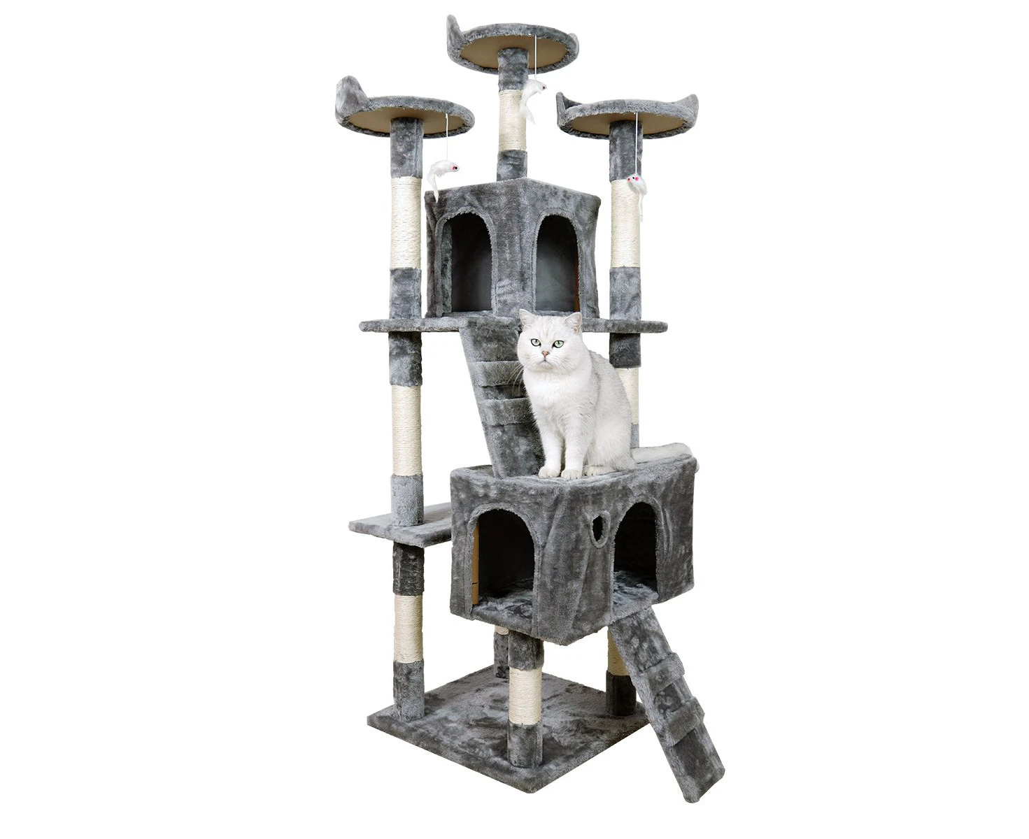 Furtastic 170cm Cat Tree Scratching Post - Silver Grey