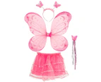Butterfly Fairy Girls Pink Wings and Tutu Accessory Set